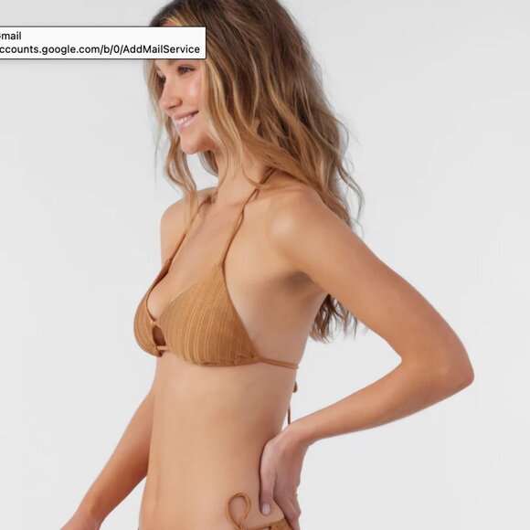 NWT O'Neill Mizi Metallic Rib Madrid Cutout Bralette Top Large Brown Sug… - Picture 4 of 8